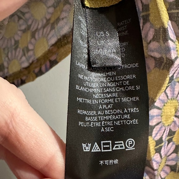 Urban Outfitters Long Sleeve Mesh Floral Ruched Tie Front‎ Top - Picture 5 of 7